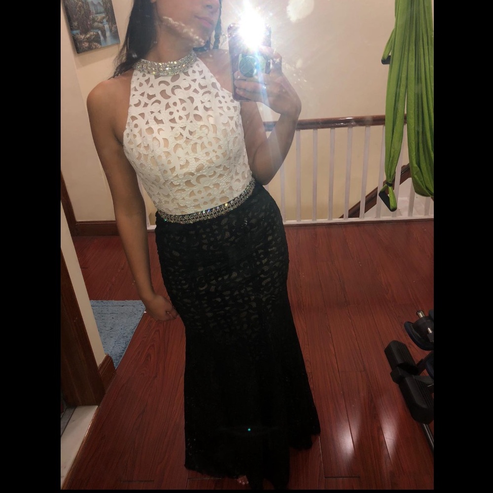 Fancy Black and White Dress